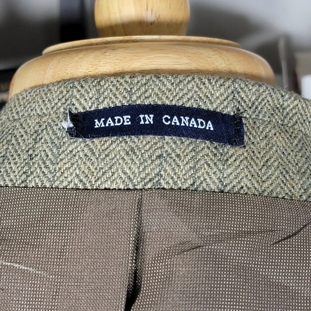 VTG RALPH LAUREN Men's Sport Coat Blazer Two Button Gray Herringbone Wool Sz 44L